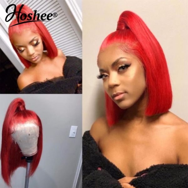 short bob lace closure wig transparent wigs brazilian remy red colored human hair straight front, Black;brown
short bob lace closure wig transparent wigs brazilian remy red colored human hair straight front, Black;brown