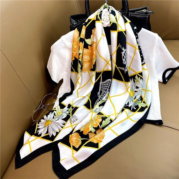 scarves spring 2021 silk scarf 90 * 90cm female style designer print sunscreen big for hair, Blue;gray
scarves spring 2021 silk scarf 90 * 90cm female style designer print sunscreen big for hair, Blue;gray