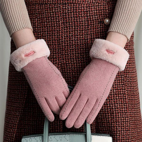 five fingers gloves women winter driving faux wool full finger plush lined letters label solid color windproof touch screen mittens, Blue;gray
five fingers gloves women winter driving faux wool full finger plush lined letters label solid color windproof touch screen mittens, Blue;gray