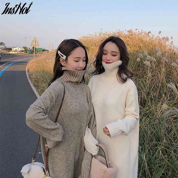 vintage loose turtleneck long sweater dress women full sleeve warm pullover knitted female dress winter vestidos 210514, Black;gray
vintage loose turtleneck long sweater dress women full sleeve warm pullover knitted female dress winter vestidos 210514, Black;gray