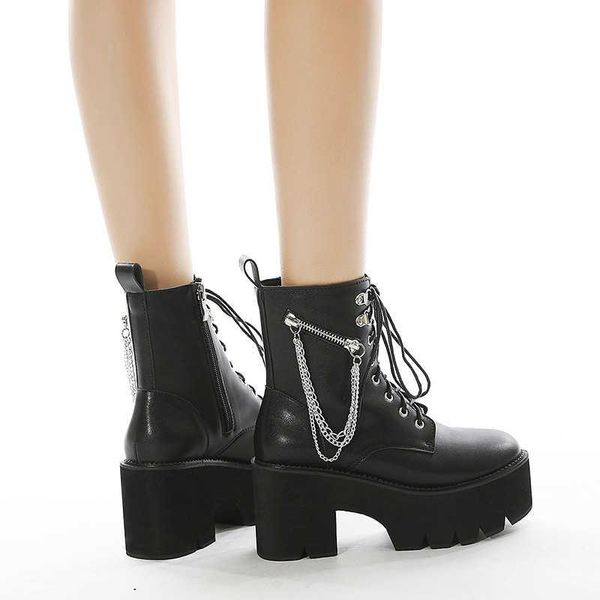 boots 2021 women's fall and winter front zipper british style metal chain middle tube thick heel soled, Black
boots 2021 women's fall and winter front zipper british style metal chain middle tube thick heel soled, Black