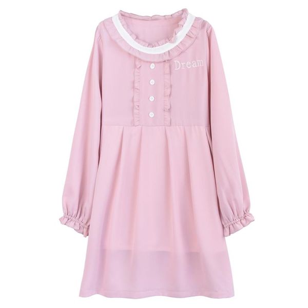 casual dresses teens girls pink lolly chiffon long sleeve dress fairy 2021 spring mori girl lolita cute kawaii college elegant sweet, Black;gray
casual dresses teens girls pink lolly chiffon long sleeve dress fairy 2021 spring mori girl lolita cute kawaii college elegant sweet, Black;gray