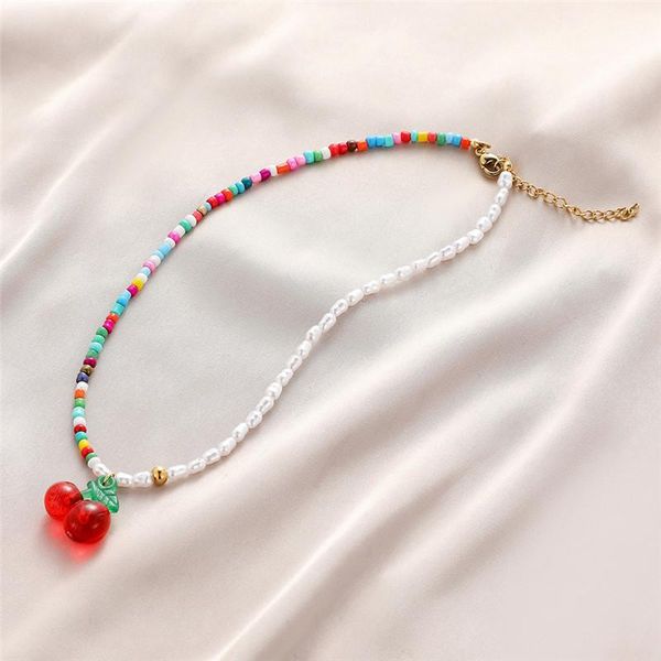 pendant necklaces fashion colorful bead chain fruit cherry necklace for women pearl beaded adjustable jewelry gifts, Silver
pendant necklaces fashion colorful bead chain fruit cherry necklace for women pearl beaded adjustable jewelry gifts, Silver