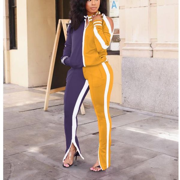 women's tracksuits hollow shoulder women spring autumn cotton blend 2 colors patchwork sets long sleeve zipper stand collar coat trouse, Gray
women's tracksuits hollow shoulder women spring autumn cotton blend 2 colors patchwork sets long sleeve zipper stand collar coat trouse, Gray