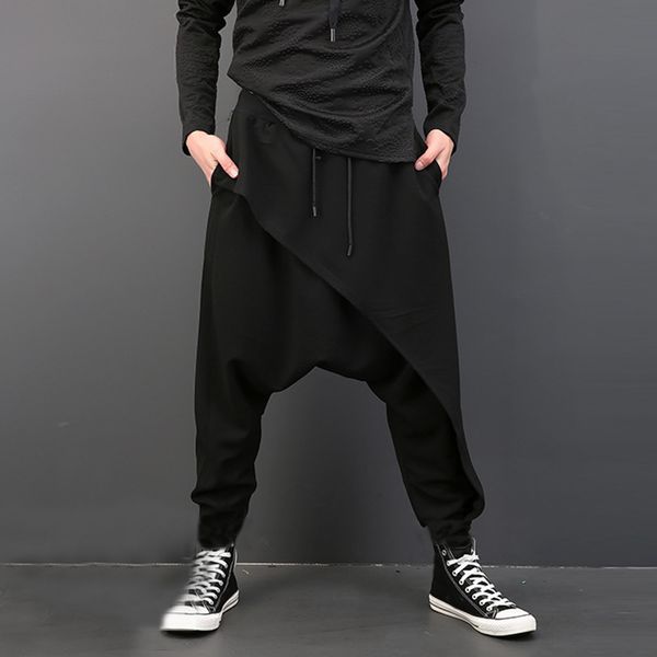 men's incerun harem elastic waist loose streetwear drop-crotch trousers men punk style joggers stylish pants plus size 5xl 9y9n, Black
men's incerun harem elastic waist loose streetwear drop-crotch trousers men punk style joggers stylish pants plus size 5xl 9y9n, Black