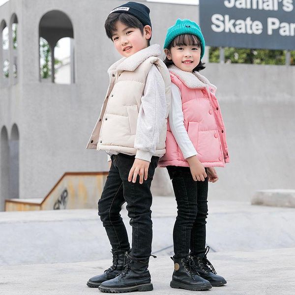 jackets children's down cotton vest autumn winter small middle large children baby thick male girl lamb cashmere outside wearing, Blue;gray
jackets children's down cotton vest autumn winter small middle large children baby thick male girl lamb cashmere outside wearing, Blue;gray