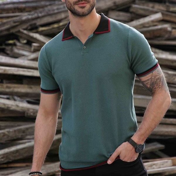 dark green men s street polo shirt comfortable classic fashion daily travel work party, White;black
dark green men s street polo shirt comfortable classic fashion daily travel work party, White;black
