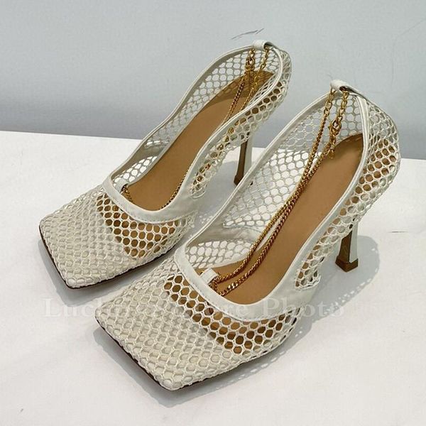 sandals nude black fishnet thin hgih heel women square toe chain mesh ankle strap brand shoes summer party mujer
sandals nude black fishnet thin hgih heel women square toe chain mesh ankle strap brand shoes summer party mujer