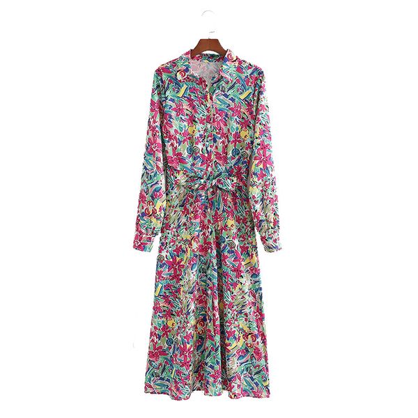 spring women dress print button sashes long sleeve turn-down collar mid-calf female fashion casual clothes 210517, Black;gray
spring women dress print button sashes long sleeve turn-down collar mid-calf female fashion casual clothes 210517, Black;gray