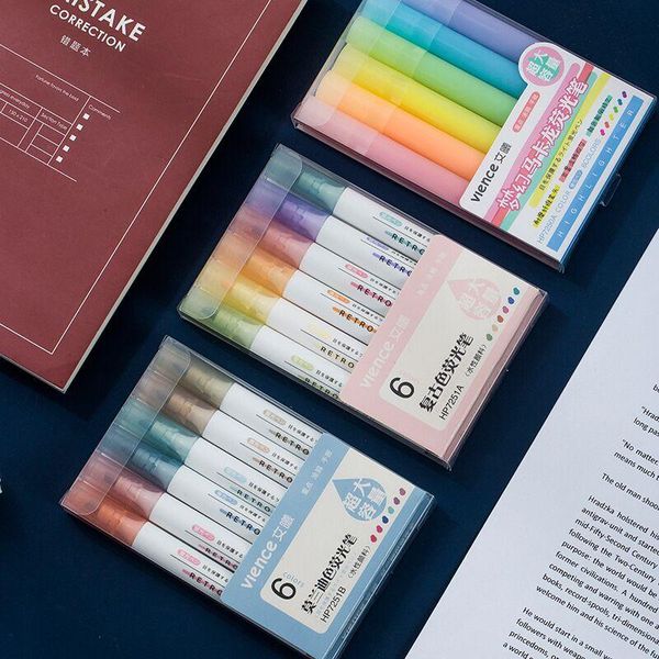 highlighters minkys 6pcs/lot morandi macaroon retro color highlighter pen set diy graffiti art drawing marker fluorescent stationery, Black;red
highlighters minkys 6pcs/lot morandi macaroon retro color highlighter pen set diy graffiti art drawing marker fluorescent stationery, Black;red