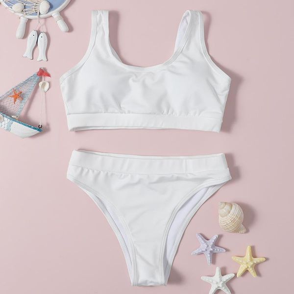 children's swimsuit solid color white wide shoulder strap split bikini wading sports swimming spring swimwear baby girl one-pieces, Black
children's swimsuit solid color white wide shoulder strap split bikini wading sports swimming spring swimwear baby girl one-pieces, Black
