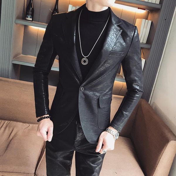 men's suits & blazers 2021net celebrity style fashion slim -selling solid color pu leather long-sleeved suit, White;black
men's suits & blazers 2021net celebrity style fashion slim -selling solid color pu leather long-sleeved suit, White;black