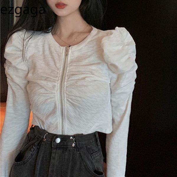 women's t-shirt ezgaga zipper crop women t shirts puff sleeve korean chic spring solid slim streetwear all-match female tshirts fashio, White
women's t-shirt ezgaga zipper crop women t shirts puff sleeve korean chic spring solid slim streetwear all-match female tshirts fashio, White