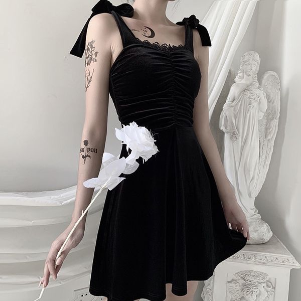 female summer women solid black bandage sleeveless strap punk gothic 2021 party dress vestidos de fiesta#j30, Black;gray
female summer women solid black bandage sleeveless strap punk gothic 2021 party dress vestidos de fiesta#j30, Black;gray