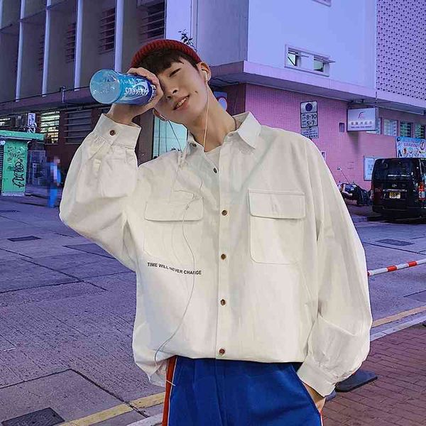 men's casual shirts spring solid color coats letter printing fashion shirt streetwear long sleeves white/black/grey -2xl e2n2
men's casual shirts spring solid color coats letter printing fashion shirt streetwear long sleeves white/black/grey -2xl e2n2