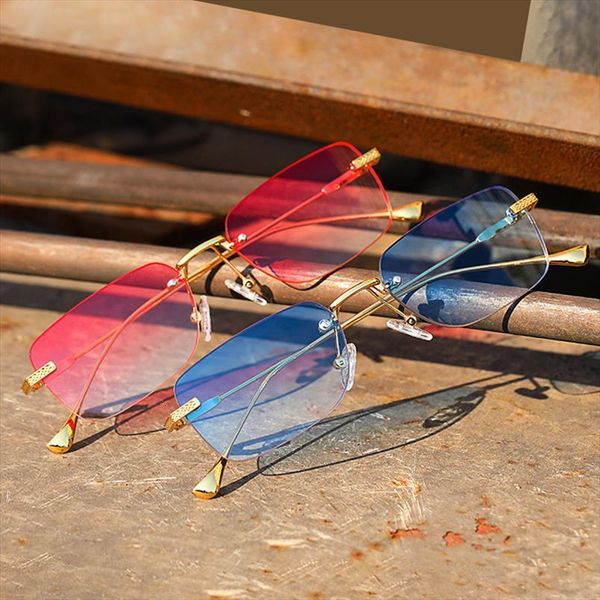 fashion rimless small rectangle sunglasses women retro clear gradient eyewear men colorful square sun glasses shades uv400, White;black
fashion rimless small rectangle sunglasses women retro clear gradient eyewear men colorful square sun glasses shades uv400, White;black