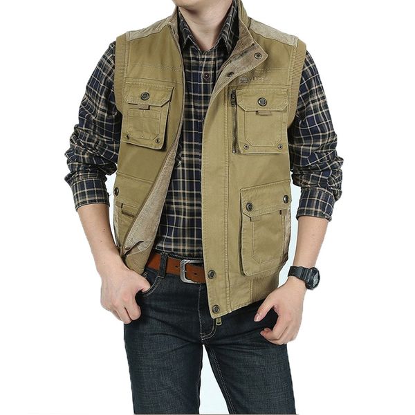 men's vests brand military plus size casaco masculino cotton casual multi pocket autumn winter waistcoat work clothes men yw7y, Black;white
men's vests brand military plus size casaco masculino cotton casual multi pocket autumn winter waistcoat work clothes men yw7y, Black;white