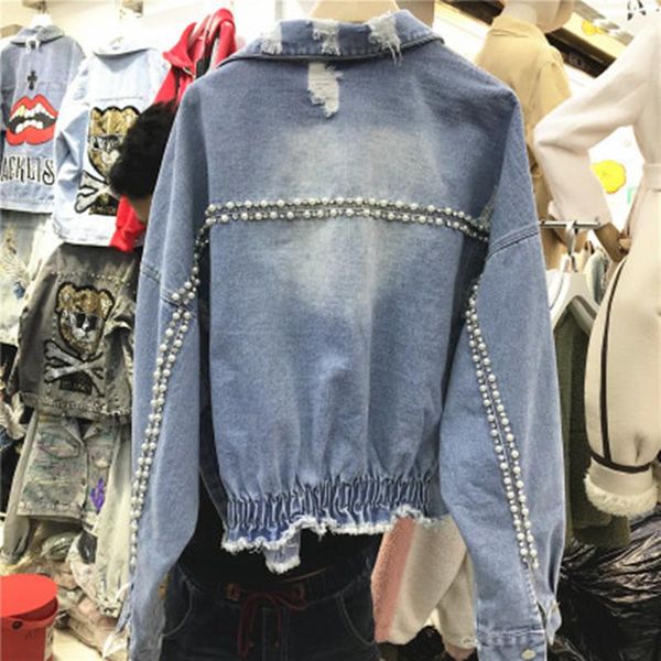 women's jackets arriva 2021 denim women jacket fashion coat with diamonds decoration casaco feminino ladies slim jeans womens, Black;brown
women's jackets arriva 2021 denim women jacket fashion coat with diamonds decoration casaco feminino ladies slim jeans womens, Black;brown