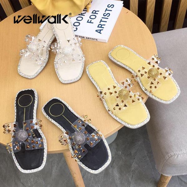 slippers rivet stud women flat shoes designer slide rhinestone decoration female summer shoe woman pvc slipper, Black
slippers rivet stud women flat shoes designer slide rhinestone decoration female summer shoe woman pvc slipper, Black