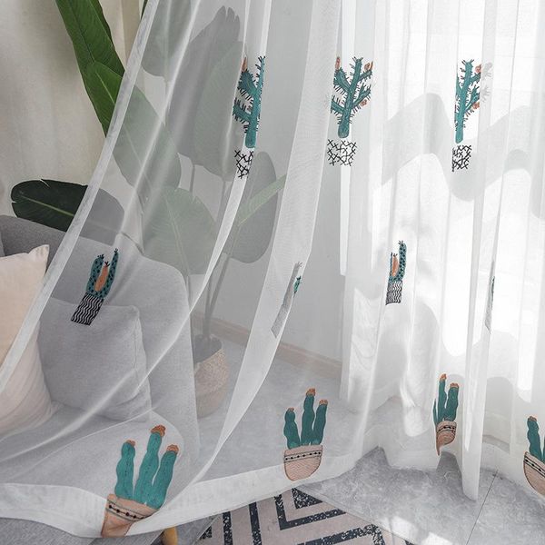 cactus embroidered window screen green balcony bay bedroom living room curtain & drapes
cactus embroidered window screen green balcony bay bedroom living room curtain & drapes
