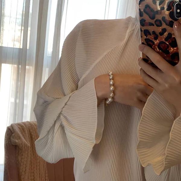 link, chain personality european style handmade ladies gray white pearl beaded bracelet trend jewelry for women gifts, Black
link, chain personality european style handmade ladies gray white pearl beaded bracelet trend jewelry for women gifts, Black