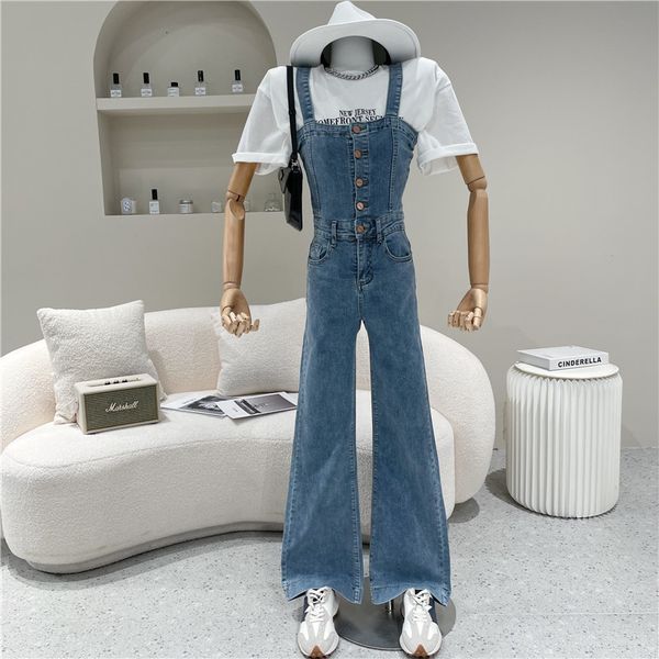 nicho female design spring fashion denim suspending breast coveralls elastic micro trumpet pants, Black;white
nicho female design spring fashion denim suspending breast coveralls elastic micro trumpet pants, Black;white