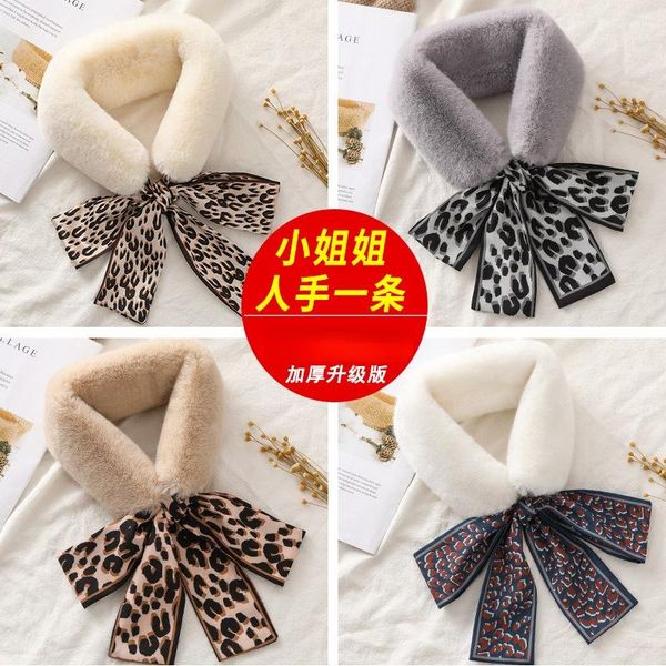hats, scarves & gloves sets imitation fur collar bib female korean version of wild leopard bow stitching ribbon hair scarf in winter, Blue;gray
hats, scarves & gloves sets imitation fur collar bib female korean version of wild leopard bow stitching ribbon hair scarf in winter, Blue;gray