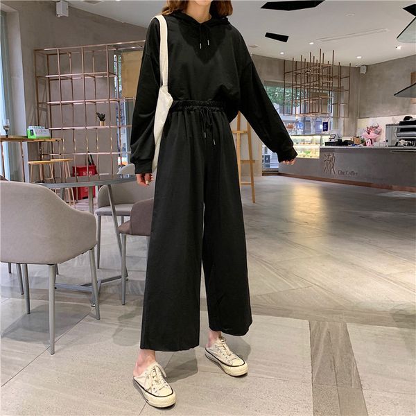 women 2 piece sports suit autumn cropped hoodie leg pants tracksuit female girls long sleeve pullover casual suits 210524, White
women 2 piece sports suit autumn cropped hoodie leg pants tracksuit female girls long sleeve pullover casual suits 210524, White