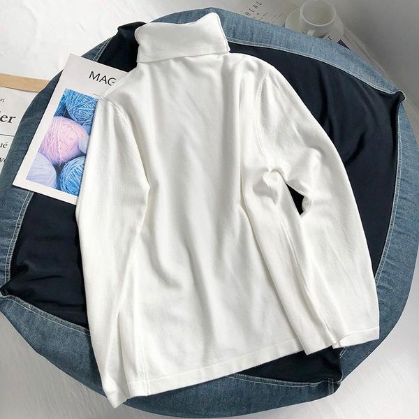 women's sweaters autumn and winter sweater casual solid color high neck long sleeve, White;black
women's sweaters autumn and winter sweater casual solid color high neck long sleeve, White;black