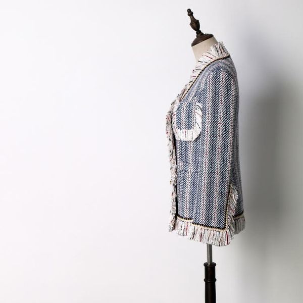 women's jackets double vintage breasted stylish frayed tweed jacket coat women 2021 fashion long sleeve ladies outerwear casual casaco, Black;brown
women's jackets double vintage breasted stylish frayed tweed jacket coat women 2021 fashion long sleeve ladies outerwear casual casaco, Black;brown