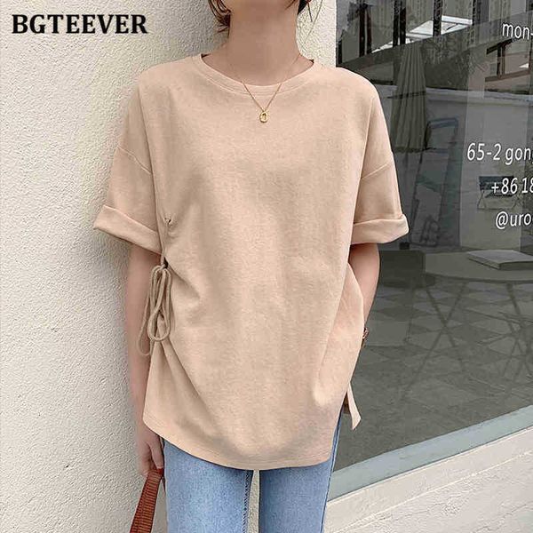 women's t-shirt t shirts summer fashion short sleeve t-shirts for women casual o-neck loose side split lace-up female tees uvmd, White
women's t-shirt t shirts summer fashion short sleeve t-shirts for women casual o-neck loose side split lace-up female tees uvmd, White