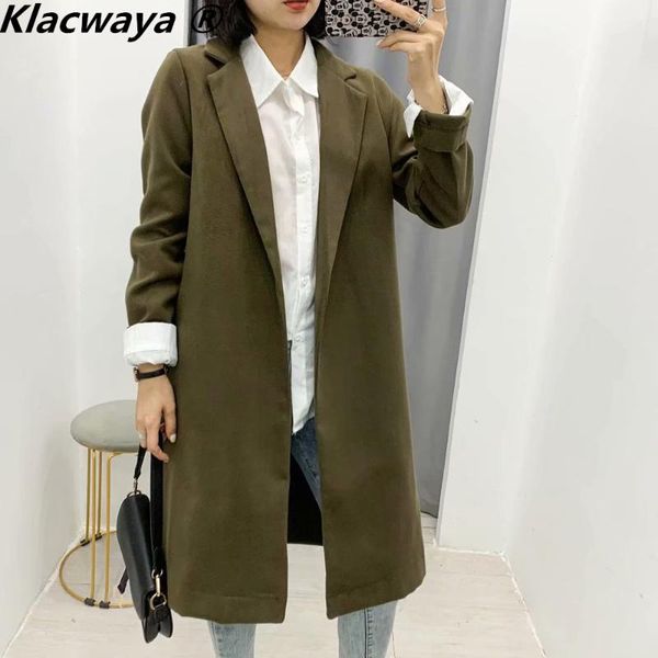 women's wool & blends klacwaya 2021 women fashion army green woolen coat vintage no deduction long sleeve side pockets female elegant t, Black
women's wool & blends klacwaya 2021 women fashion army green woolen coat vintage no deduction long sleeve side pockets female elegant t, Black