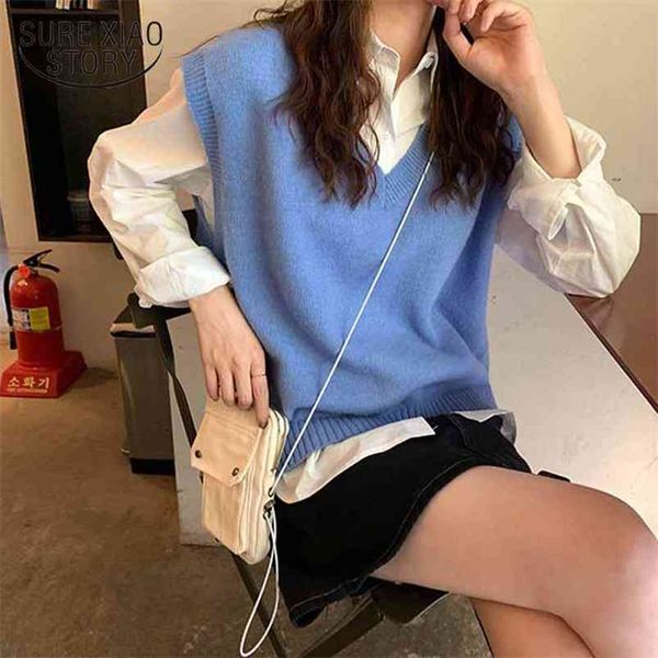 v-neck womens knitwear sweater knitted chic sweaters autumn and winter solid sleeveless pullovers korean style 10896 210421, White;black
v-neck womens knitwear sweater knitted chic sweaters autumn and winter solid sleeveless pullovers korean style 10896 210421, White;black