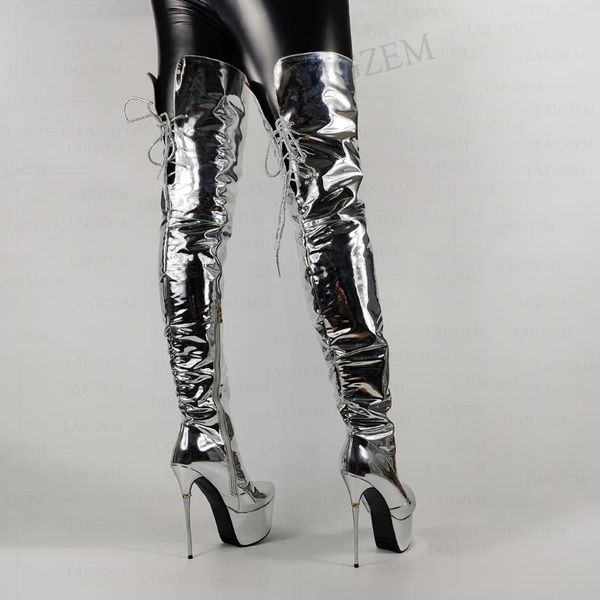 boots women over knee high mirror silver stiletto heels ladies party club dance shoes woman big size 33 41 43, Black
boots women over knee high mirror silver stiletto heels ladies party club dance shoes woman big size 33 41 43, Black
