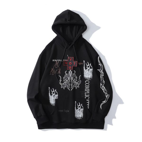fashion fleece hoodies flame printed hooded sweater men's high street hoodie trend loose pullover, Black
fashion fleece hoodies flame printed hooded sweater men's high street hoodie trend loose pullover, Black