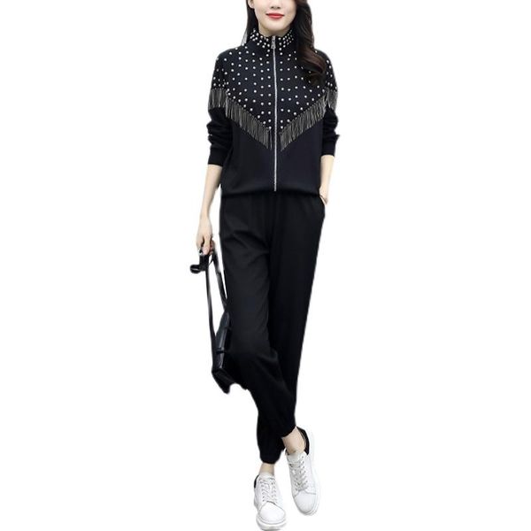 women's tracksuits lukaxsikax 2021 spring autumn women sets fashion metallic beading tassel jacket and long pant two piece set, Gray
women's tracksuits lukaxsikax 2021 spring autumn women sets fashion metallic beading tassel jacket and long pant two piece set, Gray