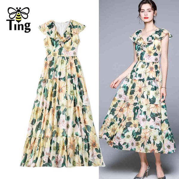 runway designer floral print ruffles summer party dinner dresses casual a line chiffon flowy dress elbise frocks lady 210513, Black;gray
runway designer floral print ruffles summer party dinner dresses casual a line chiffon flowy dress elbise frocks lady 210513, Black;gray