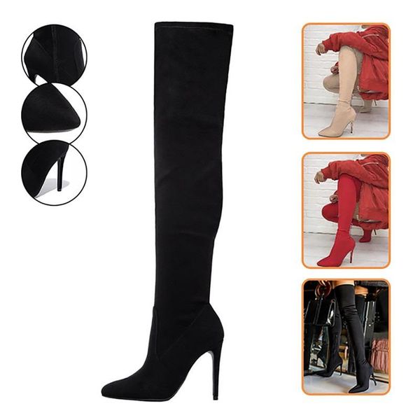 boots 2021 winter warm over the knee flock slim thigh high women heels shoes pointed toe stretch, Black
boots 2021 winter warm over the knee flock slim thigh high women heels shoes pointed toe stretch, Black