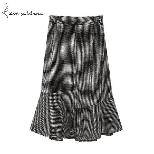 skirts zoe saldana 2021 autumn winter retro houndstooth skirt women knee-length woolen fashion high waist ruffles, Black
skirts zoe saldana 2021 autumn winter retro houndstooth skirt women knee-length woolen fashion high waist ruffles, Black