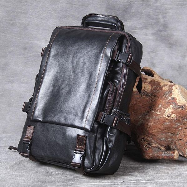 backpack casual cow leather handmade genuine multifuctional lapbag large capacity black travel ld079
backpack casual cow leather handmade genuine multifuctional lapbag large capacity black travel ld079