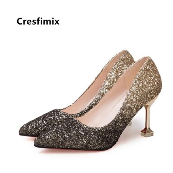 dress shoes cresfimix female party night club golden high heel bridal cute silver shining bombas de mujeres b5430, Black
dress shoes cresfimix female party night club golden high heel bridal cute silver shining bombas de mujeres b5430, Black