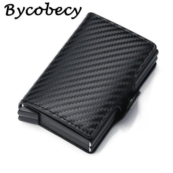 card holders bycobecy carbon fiber anti rfid holder men double cardholder case wallet metal business bank creditcard male, Brown;gray 
card holders bycobecy carbon fiber anti rfid holder men double cardholder case wallet metal business bank creditcard male, Brown;gray