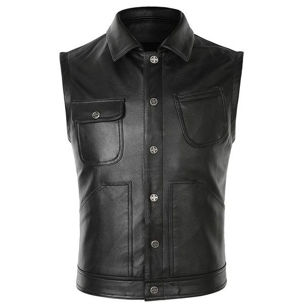 men's vests 2021 black men short biker's leather vest plus size xxxxl single breasted genuine cowhide spring slim fit motorcycle, Black;white
men's vests 2021 black men short biker's leather vest plus size xxxxl single breasted genuine cowhide spring slim fit motorcycle, Black;white
