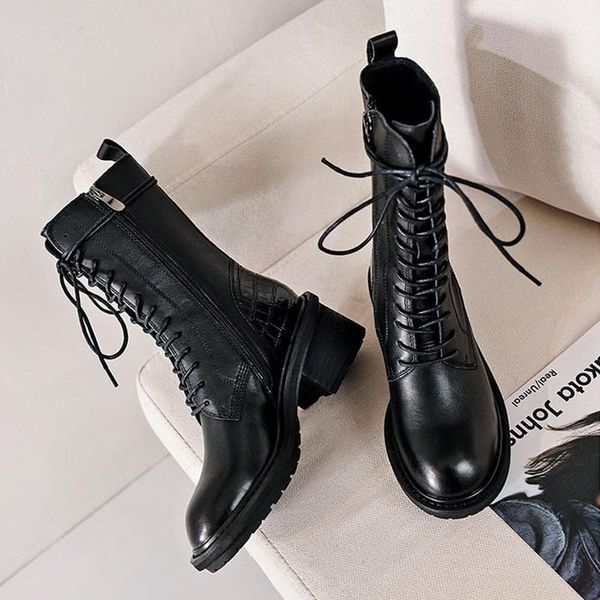 real women's leather punk boots, black round beautiful, english style, motorcycle boots
real women's leather punk boots, black round beautiful, english style, motorcycle boots