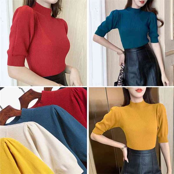 sweater knit women loose high collar middle sleeve bottoming shirt autumn puff pullover s 210517, White;black
sweater knit women loose high collar middle sleeve bottoming shirt autumn puff pullover s 210517, White;black