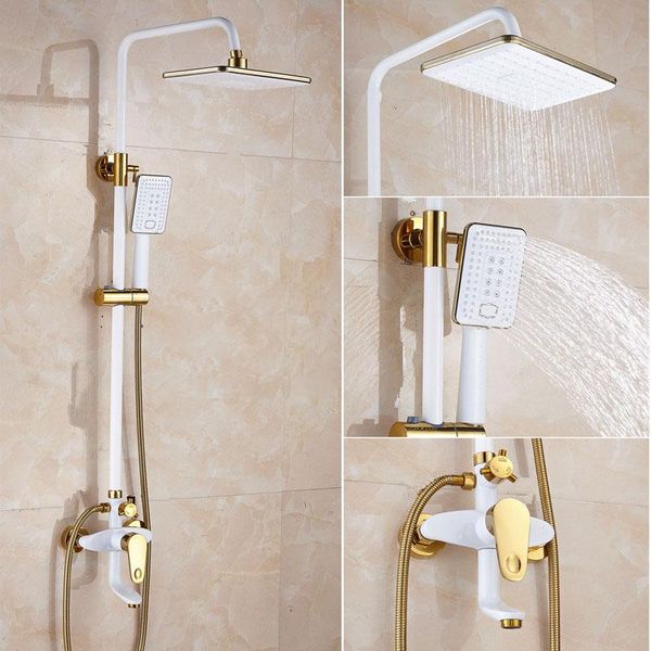 golden and white bathroom shower faucet retro luxury brass mixer tap adjustable 0101 sets
golden and white bathroom shower faucet retro luxury brass mixer tap adjustable 0101 sets