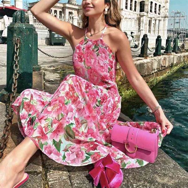 sweet woman pink halter print long dress summer ladies backless beach dresses female stretchy flower neck-mounted dress 210630, Black;gray
sweet woman pink halter print long dress summer ladies backless beach dresses female stretchy flower neck-mounted dress 210630, Black;gray