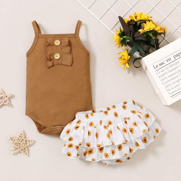 clothing sets baby girl summer clothes born fashion set sling ribbed romper+sunflowers ruffles shorts outfit infant girls, White
clothing sets baby girl summer clothes born fashion set sling ribbed romper+sunflowers ruffles shorts outfit infant girls, White
