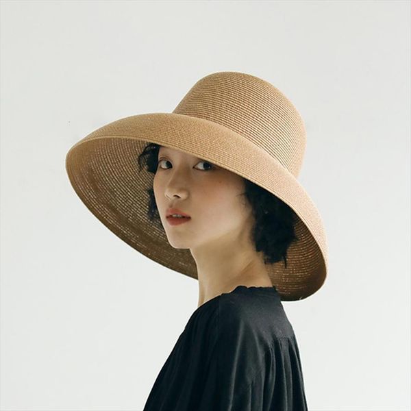 women summer sun hat wide brim anti ultraviolet foldable solid color straw cap for holiday fold fisherman, Blue;gray
women summer sun hat wide brim anti ultraviolet foldable solid color straw cap for holiday fold fisherman, Blue;gray