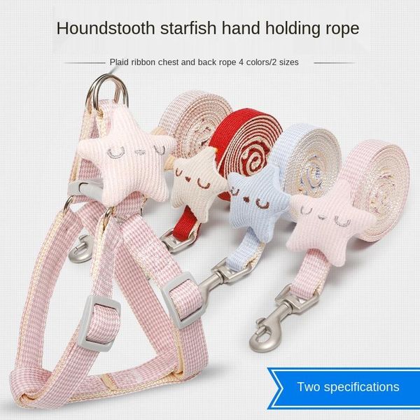 the korean version of dog leash houndstooth smile starfish chest back harness collar collars & leashes
the korean version of dog leash houndstooth smile starfish chest back harness collar collars & leashes